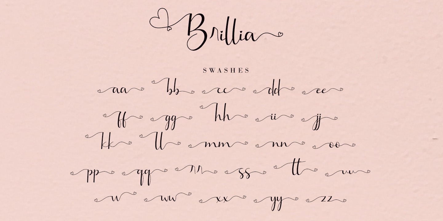 Пример шрифта Brillia Calligraphy Regular